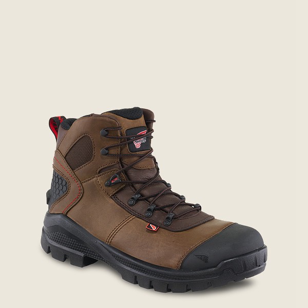 Red Wing Safety Boots Crv™ - 6-inch Toe - Brown/Black - Mens GZS190586